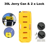 30L Jerry Can Heavy Duty Fuel Container Spare Container Yellow with 2 Locks